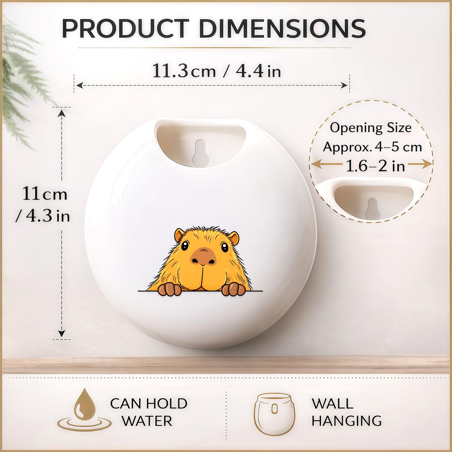 BJDAMAI Capybara Small Wall Planters for Indoor Outdoor Pots Ceramic, Gifts for Women Teens Girls Kids, Capybara Lovers Themed Gifts Decor Stuff Things Items!