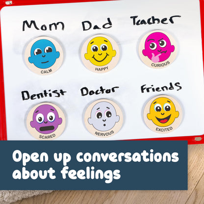 Spark & Wow Wooden Magnets | Emotions | Magnets for Kids Ages 2+ | Open-Ended Play | Social Emotional Learning Activity