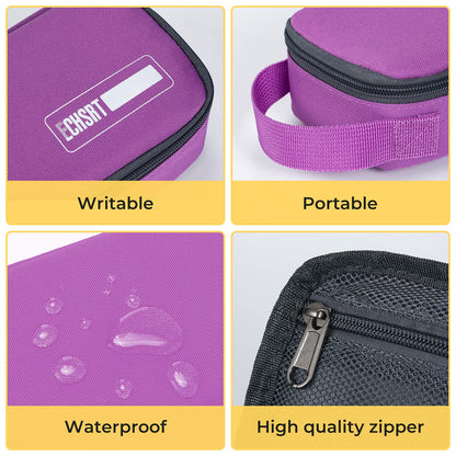 ECHSRT Large Pencil Case, Aesthetic Pen Pouch with Big Capacity, Minimalist Portable Stationery Bag with Handle for Office Organizer Purple Pencil Cases