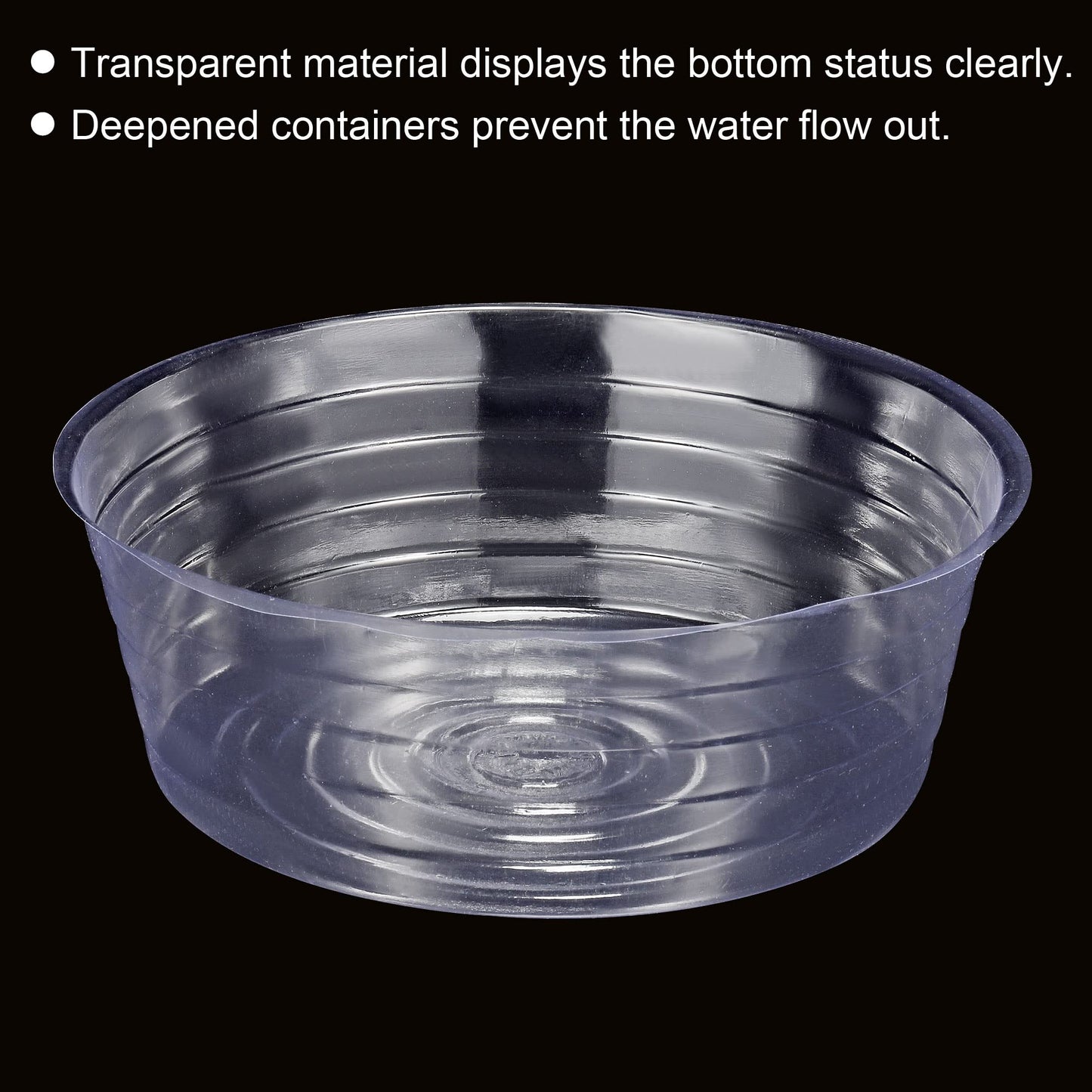 MECCANIXITY Plant Pot Saucer 12 Inch Plastic Round Flower Drip Tray for Indoor Outdoor, Clear Pack of 10
