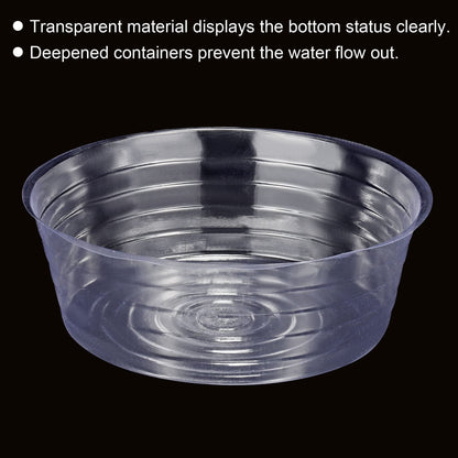 MECCANIXITY Plant Pot Saucer 12 Inch Plastic Round Flower Drip Tray for Indoor Outdoor, Clear Pack of 10