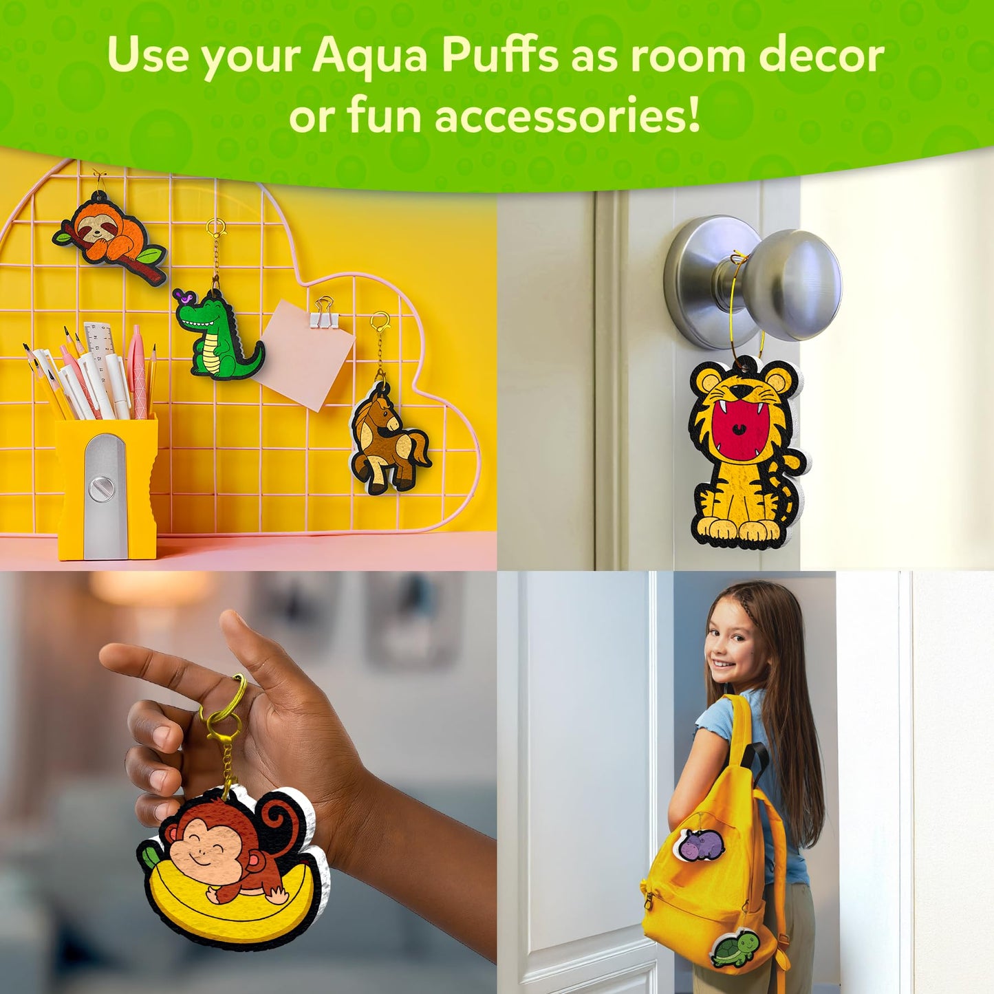 Skillmatics Aqua Puffs - 3D Art Kit, Animals, Mess-Free Paint by Number Craft for Kids, DIY Color Activity, Screen-Free Entertainment, Travel & Creative Gift for Girls & Boys Ages 4, 5, 6, 7, 8, 9, 10