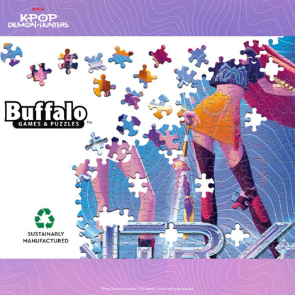 Buffalo Games Kpop Demon Hunters Foil-Finish Puzzle - 500pc, 21.25×15in - Foil-Accent Artwork & Kpop Demon Hunters Merch - Precision-Cut Pieces & Slayer Gifts - with Poster & Epic Quest Puzzle