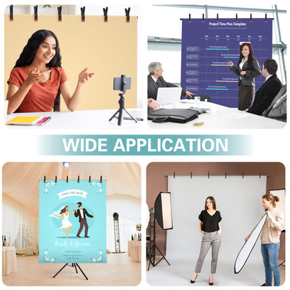 Womnwomn T-Shape Backdrop Stand 8x5.3FT, Height and Width Adjustable Background Stand for Parties,Green Screen Holder with 6 Spring Clamps