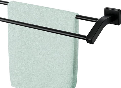 Alise Double Towel Bar, 28 Inch Towel Rack for Bathroom Wall Mounted, SUS304 Stainless Steel Bathroom Towel Holder Joining Process Towel Rail for Bathroom,Matte Black