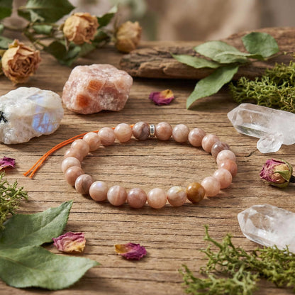 Yochus 45pcs Sunstone Beads，8mm Healing Power Natural Stone Round Loose Beads for Jewelry Making Earring Necklace DIY Crafts