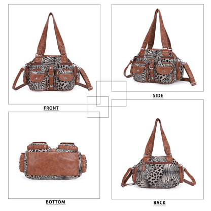 Angel Kiss Hobo Crossbody Purses for Women Shoulder Bag Multipocket Soft Hobo Purses Removable Strap Leather Handbags