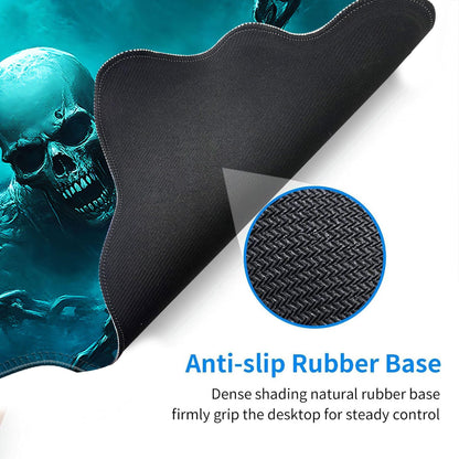 EFGWSDER Desk Mat, Mouse Pad with Wrist Rest, 4-in-1 Large Mouse Pads for Desk, Ergonomic Mouse Pad and Keyboard Wrist Rest Gaming Keyboard Mat for Office,Cool Skulls
