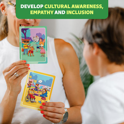 Who What Why Cultural Diversity & Inclusion Cards for Kids – SEL Game for Empathy, Disability, Social Awareness & Coping Skills – Learning Culture & Traditions Conversation Cards, Ages 4+