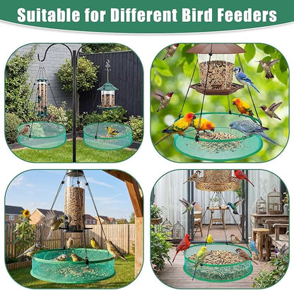 3 Pcs Bird Seed Catcher Tray for Outdoor Feeders 20" Diameter x 4" High Hanging Bird Feeder Trays to Catch Seed Catcher Spill Guard Platform Outdoor Garden Accessories(Green)