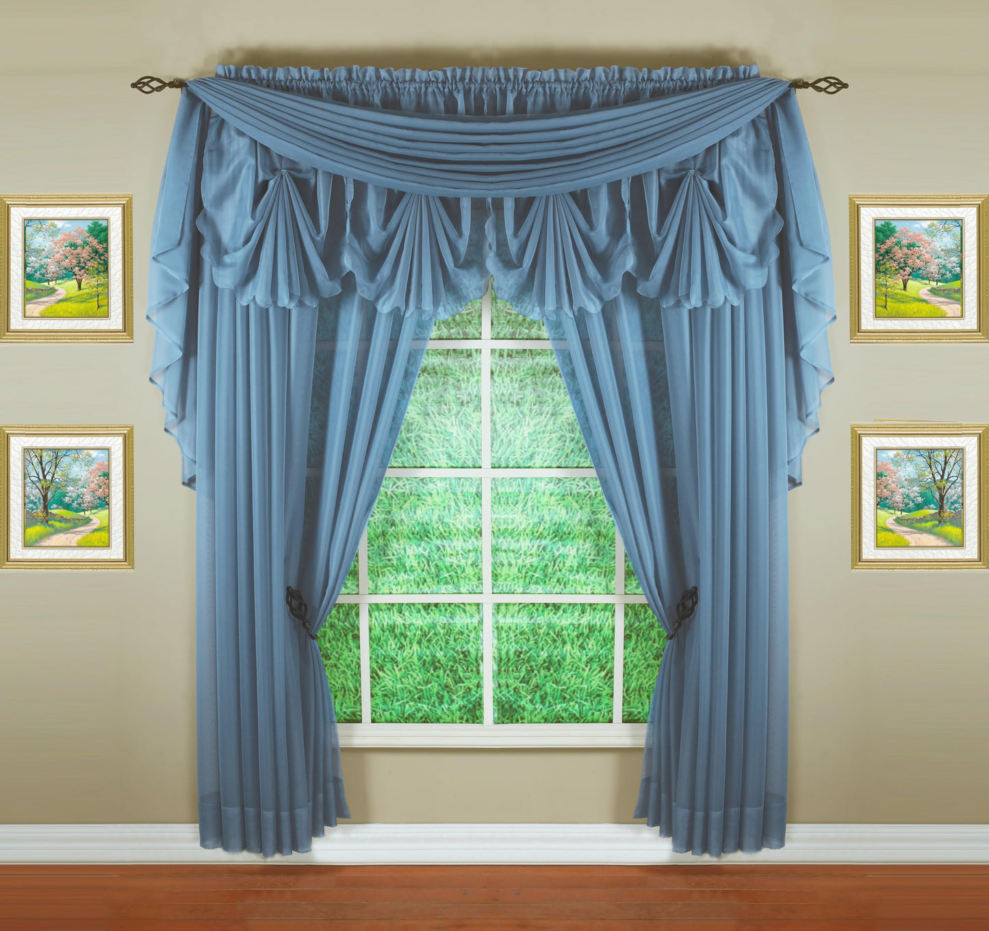 Today's Curtain Emelia Original Voile Scarf 144", Wedge Blue, 45" W x 144" L