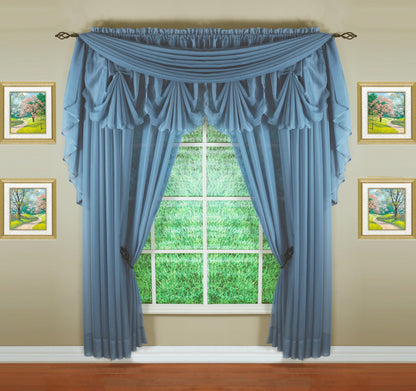 Today's Curtain Emelia Original Voile Scarf 144", Wedge Blue, 45" W x 144" L