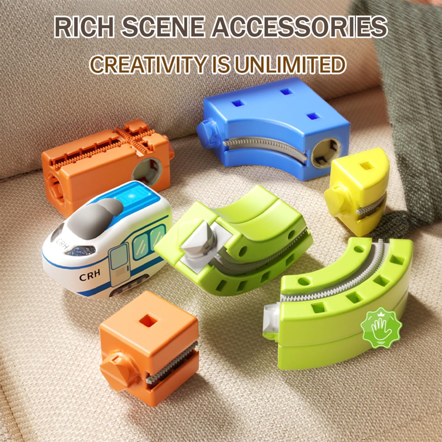 160PCS Magnetic Cube Track Train Set for Toddlers – 3D Vertical STEM Building Block Rail – Electric Magnetic Train Set Toy for Boys & Girls Ages 3-8