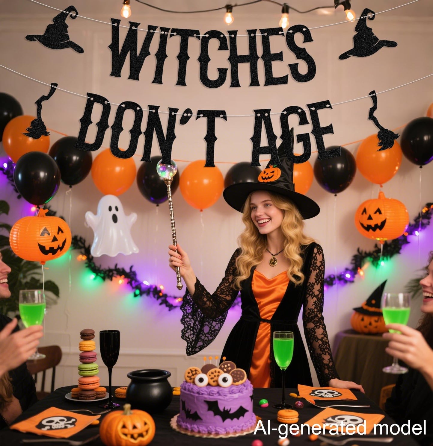 Witches Don't Age Banner - Halloween Birthday Party Decorations - Halloween Birthday Banner