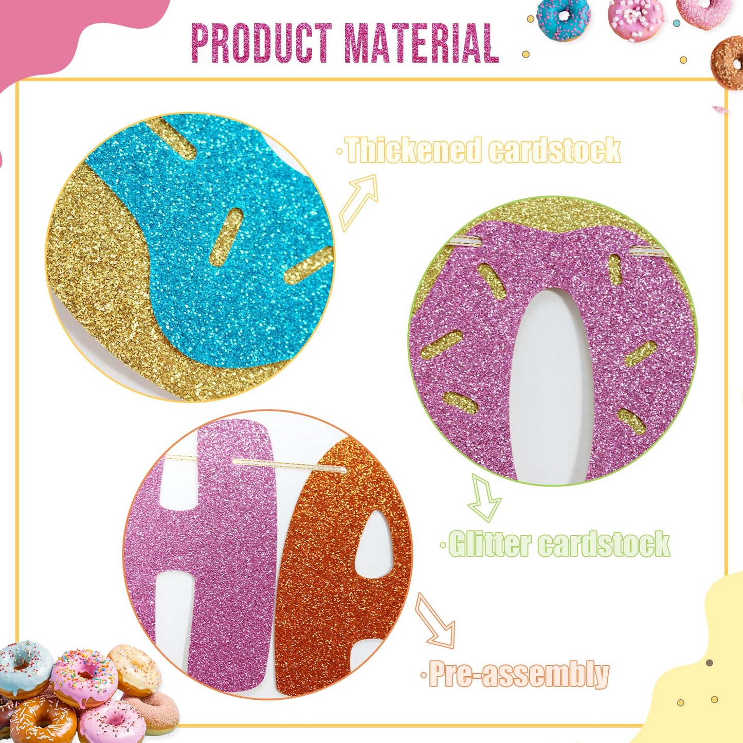 Happy Donut Day Banner, Pre-Strung