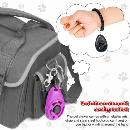 Frienda 18 Pieces Dog Training Clicker, Pet Behavioral Training Clickers with Wrist Strap for Dogs Cats Puppy Birds Horses(Multicolor)