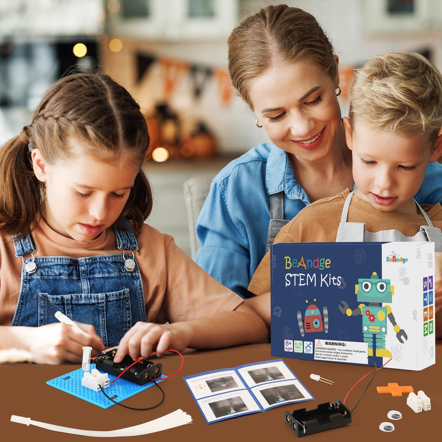 7 Set Bulk STEM Kit Individual Craft Kits for Kids, Science Projects Crafts Group Activity, Light Experiments Circuit Toys, Fun Fiber Optic STEAM Activities for Boys Girls Age 8-13 8-10 8-12 8 10 Year