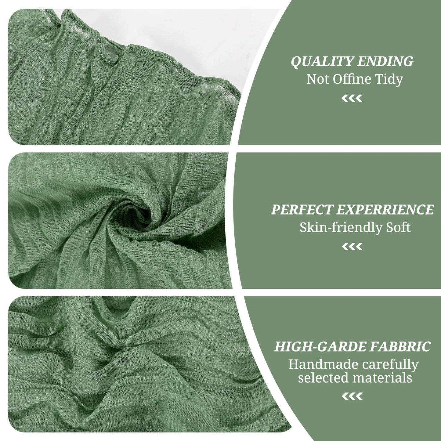 Pesonlook 30 PCS Sage Green Cheesecloth Chair Sashes 16 x 108 inch Cheesecloth Chair Sashes Rustic Chair Decorative Bows Designed Chair Cover for Wedding Banquet Party Aisle Home Kitchen Decoration