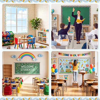 Trandraft 2 Rolls 65.6ft Composition Pencil Bulletin Board Decorations Back to School Classroom Decor Bulletin Board Borders Strips for School Themed Classroom Chalkboard Office Party Decoration