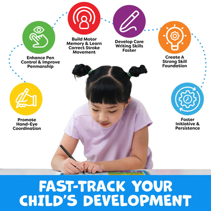 Magic Grooved Writing Practice for Kids - Grooved Writing Books for Kids 3-5, Kindergarten Workbooks Handwriting Practice for Kids 5-7 - Preschool Workbook, Magic Book