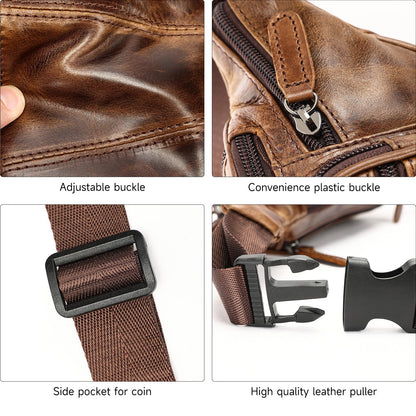 Genuine Leather Fanny Pack for Men Belt Bag Women Waist Purse Small Hiking Running Waist Pack for Phone Bum Hip Bags Shoulder Crossbody Bags