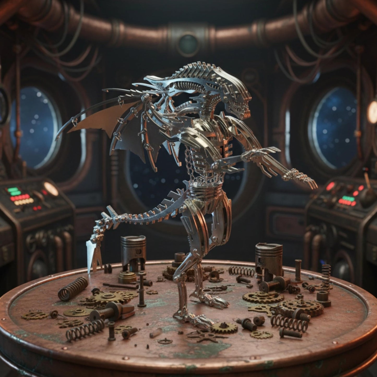 KOLOTESANE 3D Metal Puzzle for Adults, Alien Beast Animal Mechanical Model Kit, Precision Laser-Cut DIY Assembly Desk Sculpture, Unique Steampunk Home Decor Gift for Men and Teens