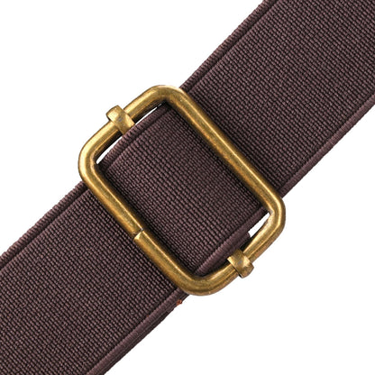 Tourbon Genuine Leather Suspenders for Men Heavy Duty Y Back Design Adjustable Straps with 3 Metal Snap Hooks, Brown