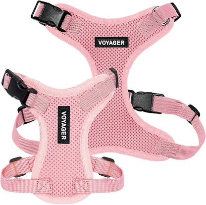 Voyager Step-in Pet Harness - All Weather Mesh, Adjustable Step in Harness for Cats and Dogs by Best Pet Supplies - Pink, M