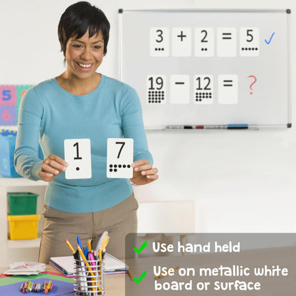Attractivia Magnetic Number Flash Cards - Large 0-25 Math Cards, Early Addition and Subtraction, Multiplication, Division and Symbols, for Classroom Teachers, Homeschool, Toddlers, Kids and Adults