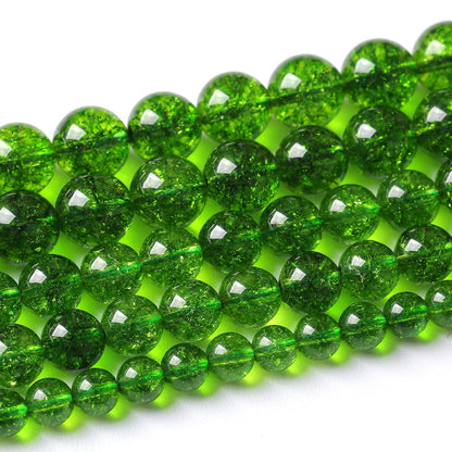 36PCS 10MM Beads Green Crystal Quartz Gem Energy Crystal Healing Jewelry Making Natural Stone Beads DIY (Green Crystal, 10MM)