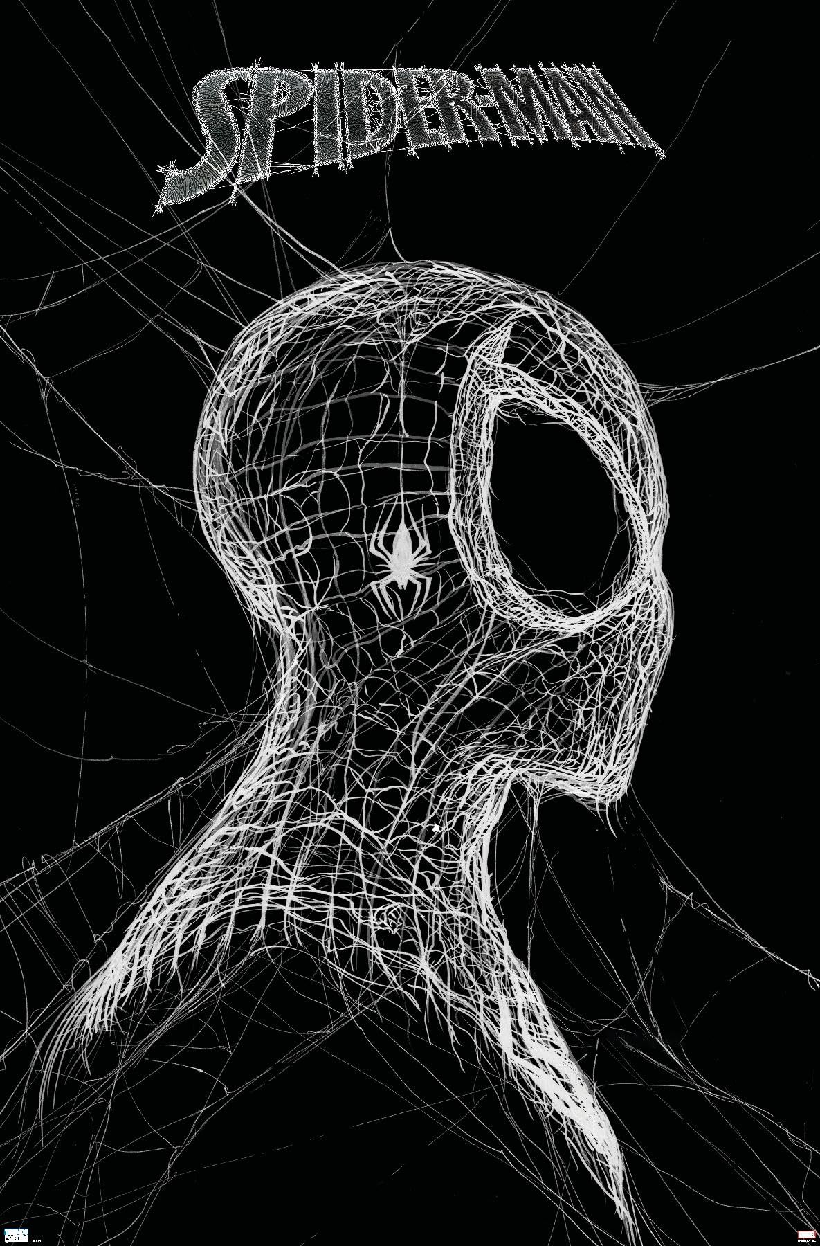 Marvel Spider-Man: World Of Webs - Black And White Wall Poster, 34L" x 22.4W", Premium Unframed Version