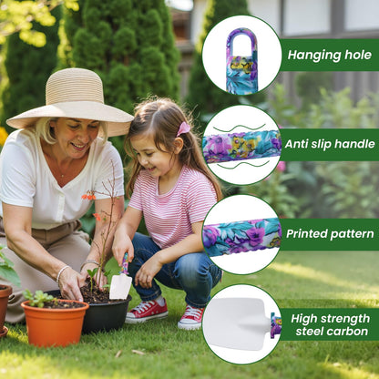 Gardening Tools Set for Women, 10-Piece Purple Floral Heavy Duty Garden Tool Set with Storage Tote Bag, Gardening Tools Kit with Ergonomic Non-Slip Handle, Ideal Women's Gift for Gardening