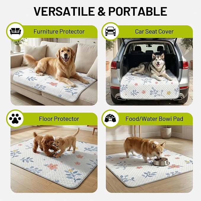 Washable Dog Pee Pads - Absorbent Reusable Puppy Training Pads, Waterproof Leak - Proof & Non - Slip for Crate Whelping Potty Training 36x41 (Pack of 2)