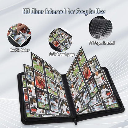 Trading Card Binder, Premium 9 Pocket Double Sided 540 Pocket PU Card Collection Binder, Collectible Trading Card Albums for MTG, TCG, Sport Card, Game Cards (Dark Green)