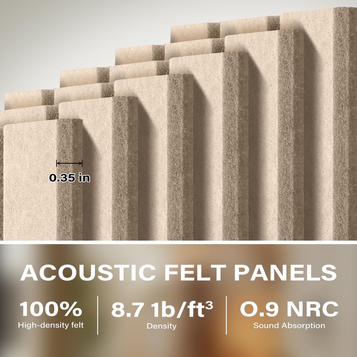 Large Felt Bulletin Board，47.2" x 35.4" 12 Pack Cork Board Alternative for Walls,Felt Wall Tiles for Office & Home Decor,Pin Board with 30 Pcs Pushpins and 72 Adhesive Tabs-Camel