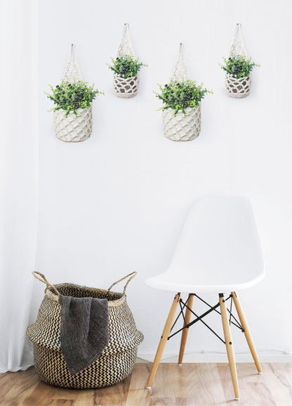 Shineloha 4 Packs Hanging Planters for Indoor Plants, Wall Plant Holder | Plant Hanger Indoor, Wall Planters for Indoor Plants, Hanging Plant (4PK, 2 Large + 2 Small)