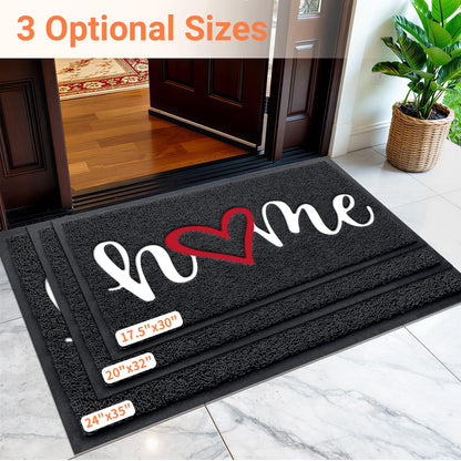StepLively Door Mat Home Welcome Mats Outdoor and Indoor, Heavy-Duty Low-Profile Non-Slip Front Welcome Mat for Home Entrance, Outside Entry, Yard, Floor, Patio (30''x17.5'', Black)