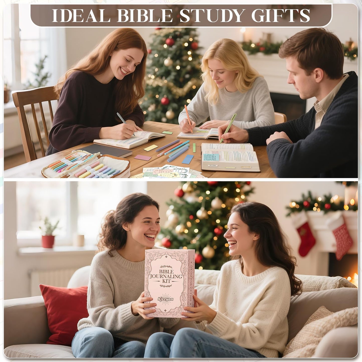 Bible Study Supplies, Bible Journaling Kit with No Bleed Bibles Highlighters, Pens, Storage Bag, Sticky Notes, Tabs, Ideal Christian Bible Gifts for Women, Accessories Kits for Bible Study Group