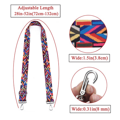 LVYOUME Wide Purse Strap Adjustable Replacement Crossbody Bag Strap Silver Hardware Shoulder Straps for Canvas Tote Handbags