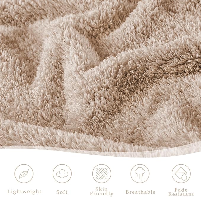 Exclusivo Mezcla Fleece Twin Size Bed Blanket, Ultra Soft, Lightweight and Fuzzy Camel Blanket for Women, Home Decor, 60x80 Inches