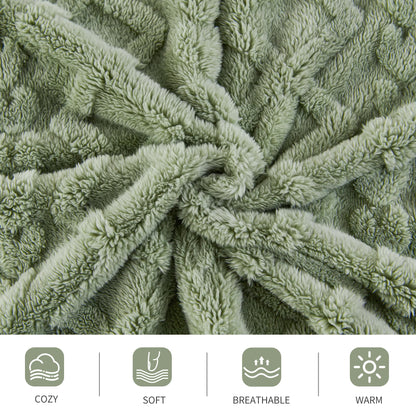Aganear Flannel Throw Blanket - Cozy Soft Lightweight Fuzzy Blanket for Women Portable Throw Blankets for Couch, Warm Present for Birthday, Christmas, Halloween, Housewarming(50"x60", Sage Green)