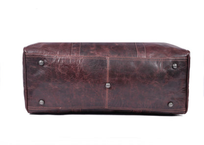Leather Duffel Bag for Men & Women Travel, Weekend, Overnight, Gym Bag - Florida Brown