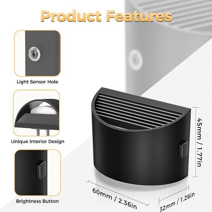 DORESshop LED Night Light[4 Pack], Night Lights Plug into Wall, 3 Level Brightness Adjustable Plug in Night Light, Dusk to Dawn Sensor, Nightlights for Adults, Bedroom, Bathroom, Hallway, 3000K