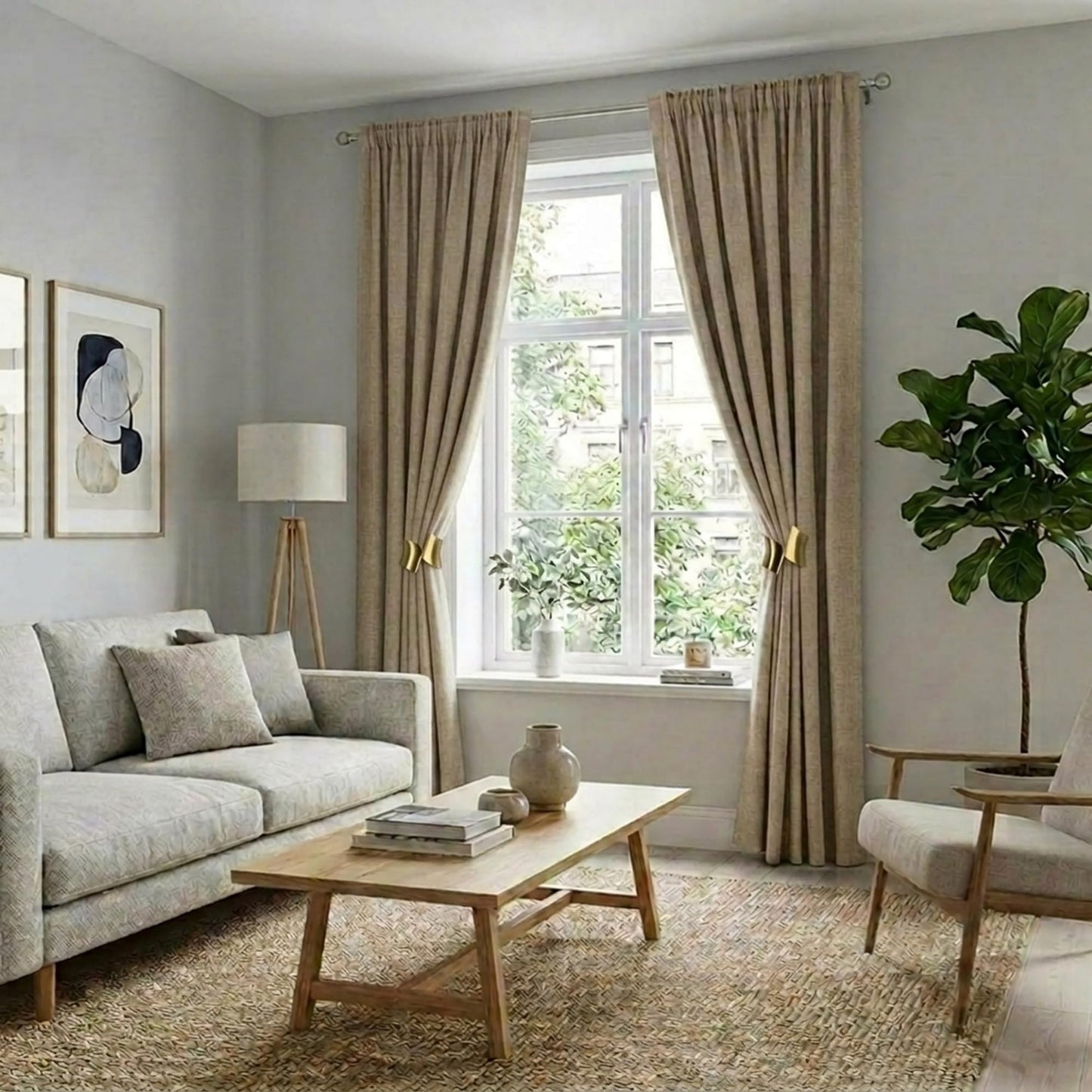 2 Pack Decorative Gold Metal Curtain Tie Backs Window Drapery Wire Drawing Spring Clip Holdbacks for Home Office