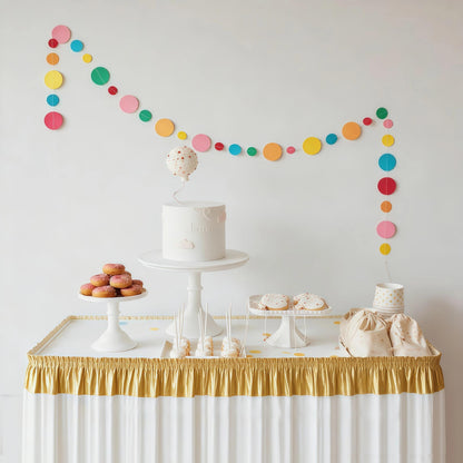 Qitvorax Disposable Table Skirts for Party, Plastic Rectangle Tables 6ft
