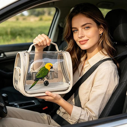 Bird Travel Cage - Bird Backpack with Perch for Transporting,Outdoor Cockatiel Bag - for Parrot Parakeet Cockatiel Conure Cockatoo Outdoor Travel Camping Road Trip Vacation