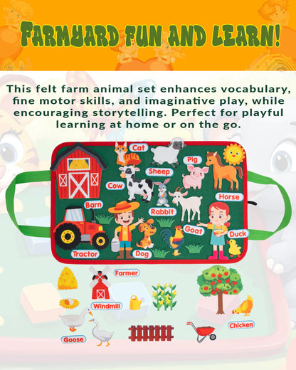 HappyVk Educational Felt Story Board Set – One Felt Board and 154 Pieces Storytelling Learning Kit for Toddlers and A Felt Activity Board Game with 10 Weaving Strips - Montessori Toys Activity Board