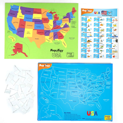 Imagimake Mapology USA Map with Capitals | Learning States and Capitals | US Geography Games | Jigsaw Puzzles for Kids Ages 8-10 | Educational Gifts for Kids Age 5,6,7,8,9,10,11,12,13,14,15