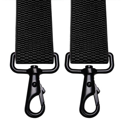 JEMYGINS 1.48" Wide Heavy Duty Black Suspender with 4 Swivel Hooks for Jeans Pants(3)