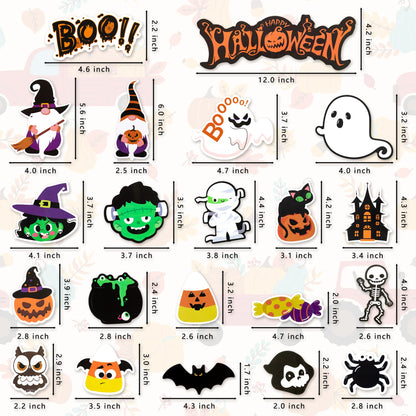 X1zuue 20Pcs Halloween Magnet Car Decorations Waterproof Trick or Treat Automotive Magnet Stickers Refrigerator Magnets Boo Pumpkin Ghost Candy Bat Home Decor Party Supplies for Cars